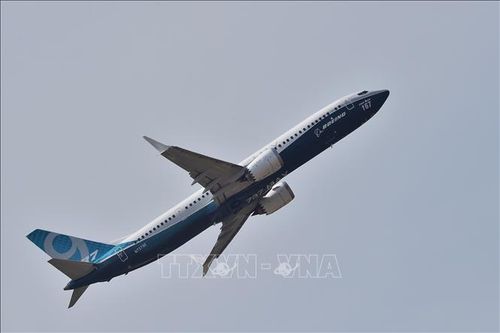 Máy bay Boeing 737 MAX 9 trưng bày tại Triển lãm hàng không quốc tế Paris, Pháp. Ảnh: AFP/TTXVN