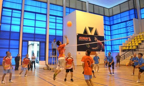 Một trận đấu Giải bóng chuyền hơi CCB tỉnh lần thứ I.