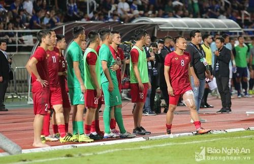 Trọng Hoàng - người "truyền lửa" trên sân Mỹ Đình. Ảnh tư liệu Trung Kiên