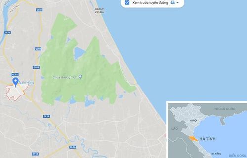 Phường Nam Hồng, thị xã Hồng Lĩnh (Hà Tĩnh, chấm xanh). Ảnh: Google Maps.