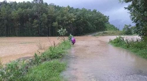 Cầu Canh Mo (xã Sơn Nham, huyện Sơn Hà) sáng ngày 31/10/2019.