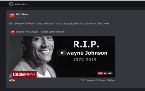 Bài đăng gây sốc được cho là của BBC.