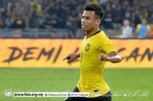 Safawi Rasid là người hùng của Malaysia với cú đúp vào lưới Indonesia. Ảnh: FAM.