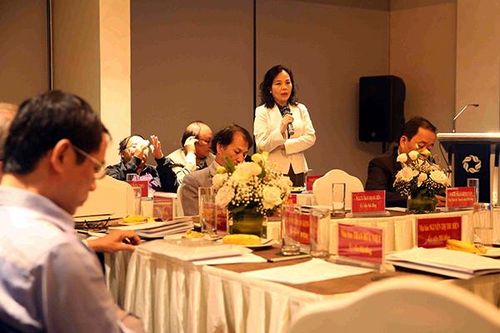 TS Ngô Phương Lan, Chủ tịch Hiệp hội Xúc tiến và Phát triển Điện ảnh Việt Nam trao đổi với các thành viên Hội đồng