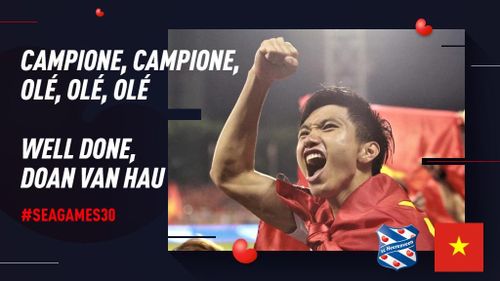 Hình ảnh chúc mừng Đoàn Văn Hậu của SC Heerenveen