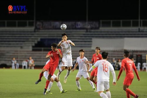 U22 Việt Nam giành 3 điểm trước U22 Singapore để giữ vững vị trí nhất bảng B. Ảnh: Xuân Nha
