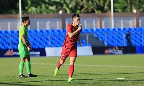 Tiến Linh một lần nữa mở tỷ số trận đấu để U22 Việt Nam có chiến thắng 6-1 trước U22 Lào. Ảnh: Xuân Nha