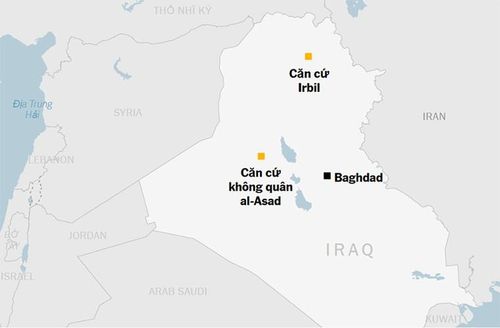  Sau đó vài giờ, 22 tên lửa của Iran đã trút xuống hai căn cứ Irbil và al-Asad tại lãnh thổ Iraq. 