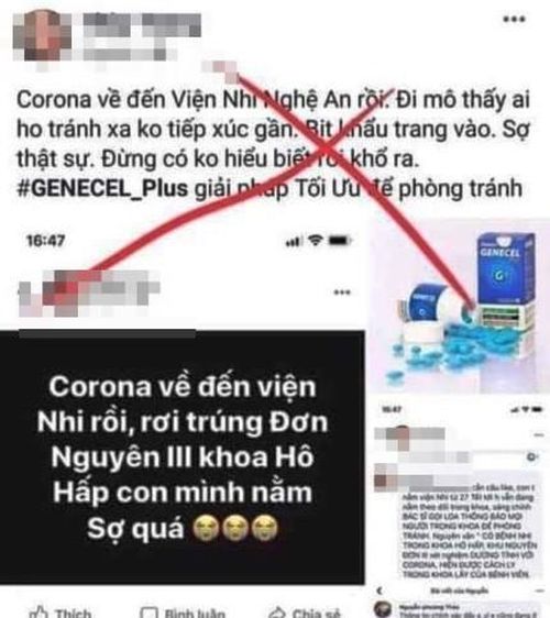 Một tài khoản FB chia sẻ thông tin sai sự thật.
