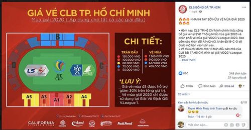 Á quân V-League tăng giá vé cực mạnh...
