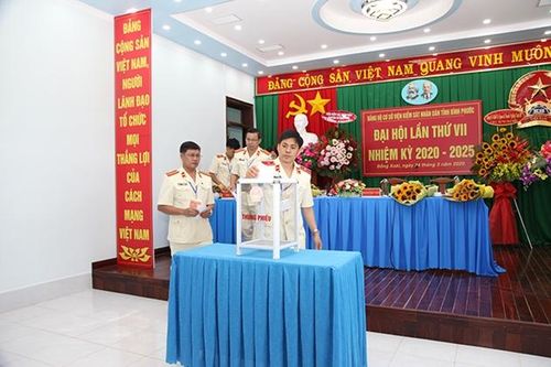 Các đại biểu dự Đại hội bỏ phiếu bầu BCH Đảng bộ.