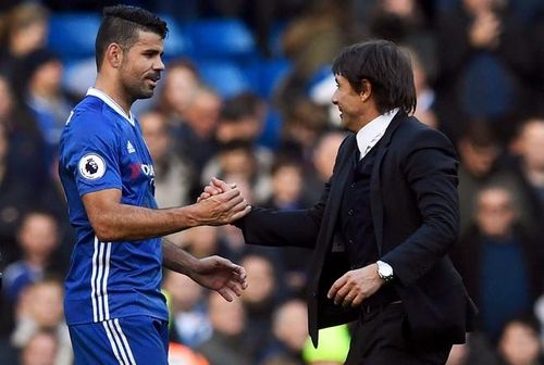 Costa và HLV Conte mâu thuẫn khi cùng làm việc ở Chelsea. Ảnh: Getty.