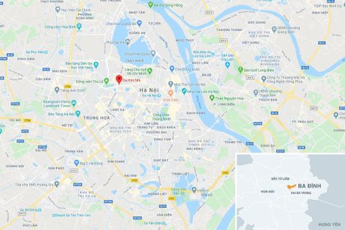  Vị trí ga ngầm S9 tại đường Kim Mã, quận Ba Đình, Hà Nội. Ảnh: Google Maps. 