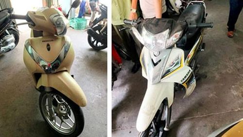 Hai chiếc xe tại cơ quan CA.