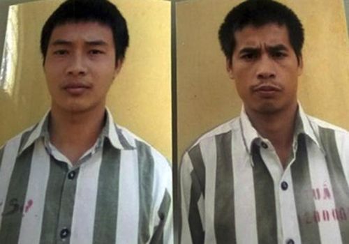 Cuối năm 2015, Triệu Quân Sự (trái) và Nhâm Văn Tuấn (phải) đang thi hành án thì bỏ trốn khỏi Trại giam T10 và bị bắt sau hơn 1 tháng bị truy nã. Ảnh: Công an cung cấp.