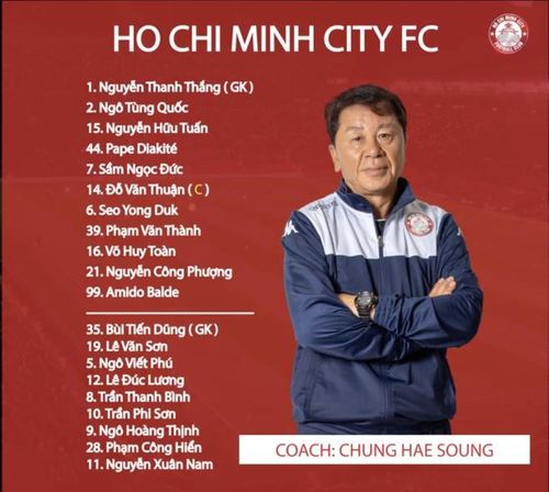 HLV Chung Hae Seong để Hoàng Thịnh, Phi Sơn dự bị. 
