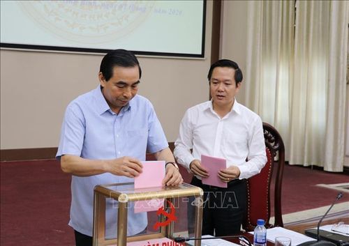 Bỏ phiếu xét, công nhận xã đạt chuẩn nông thôn mới và nông thôn mới kiểu mẫu.