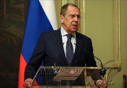Ngoại trưởng Nga Sergei Lavrov phát biểu tại cuộc họp báo ở Moskva ngày 16/6/2020. Ảnh: THX/TTXVN