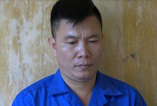 Đối tượng Nguyễn Xuân Biển tại cơ quan Công an.