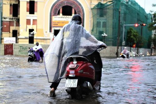 Xe ga chết máy đành phải dắt bộ