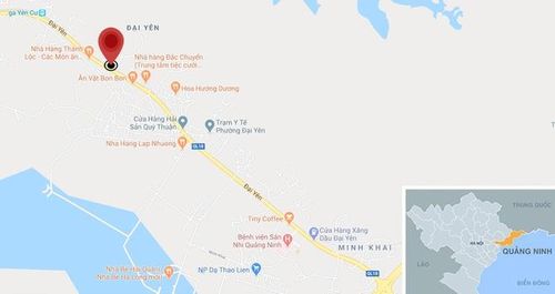 Sự việc xảy ra tại khu 4, phường Đại Yên, TP Hạ Long (chấm đỏ). Ảnh: Google Maps.