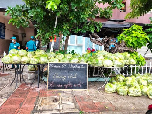 Chương trình "Bó rau nghĩa tình" của đoàn viên Chi đoàn Khu phố 5 (phường Đông Hưng Thuận, quận 12)
