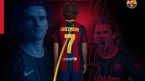 Griezmann tiếp quản chiếc áo số 7 từ Coutinho.