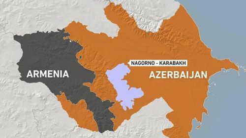 Vị trí của khu vực Nargono-Karabakh. Ảnh: AlJazeera
