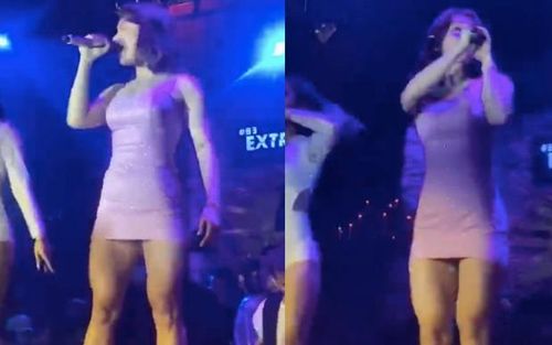 Miu Lê mặc váy ôm sát trong đêm diễn.