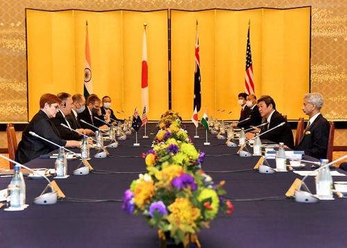 Ngoại trưởng các nước Bộ Tứ gặp nhau tại Tokyo hôm 6/10. Ảnh: Bộ Ngoại giao Nhật Bản.