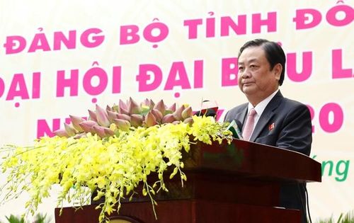 Đồng chí Lê Minh Hoan phát biểu, chỉ đạo tại đại hội.