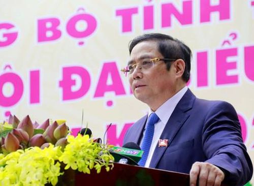 Ông Phạm Minh Chính - Ủy viên Bộ Chính trị, Bí thư Trung ương Đảng, Trưởng ban Tổ chức Trung ương phát biểu chỉ đạo tại đại hội.