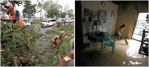 Những hình ảnh bão lũ do người dân ghi lại. Ảnh: Inquirer