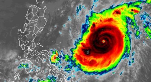 Philippines huy động lực lượng quân đội chuẩn bị ứng phó siêu bão Goni. (Ảnh: NOAA)