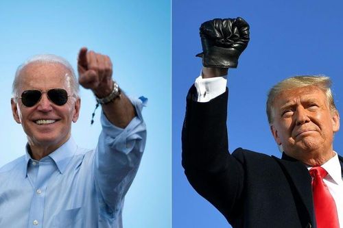 Cựu phó Tổng thống Joe Biden và Tổng thống Donald Trump. Ảnh: AFP