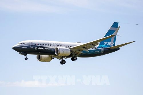 Máy bay Boeing 737 MAX trong chuyến bay thử nghiệm tại thành phố Seattle, bang Washington, Mỹ ngày 29/6/2020. Ảnh: AFP/TTXVN
