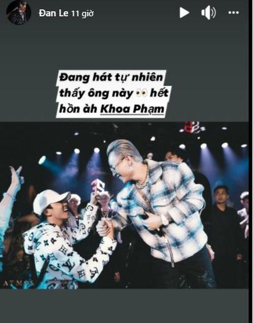 Binz cũng chia sẻ bức ảnh này trên story Facebook.