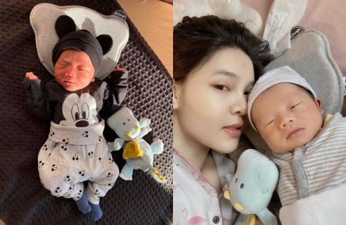 Kỳ Hân liên tục khoe ảnh nhóc tỳ mới sinh lên mạng xã hội. Cô nhận xét con trai Dưa Hấu có chiếc mũi và đôi môi "di truyền" của bên nội.