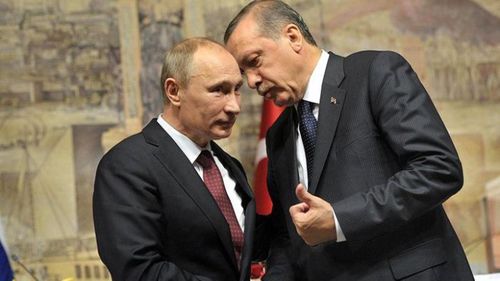 Tổng thống Nga Putin và người đồng cấp Thổ Nhĩ Kỳ Recep Tayyip Erdogan.