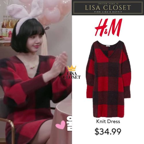 Lisa (BlackPink) vốn nổi tiếng là nữ thần tượng có phong cách thời trang sành điệu. Bên cạnh những trang phục đến từ các nhà mốt xa xỉ, mỹ nhân nhà YG thỉnh thoảng cũng diện các thiết kế có giá thành bình dân, hợp túi tiền của người hâm mộ. Trong một show thực tế, cô mặc váy len kẻ caro, khoét cổ gợi cảm của H&M. Nó có giá gần 35 USD. Ảnh: @lalisam_closet.