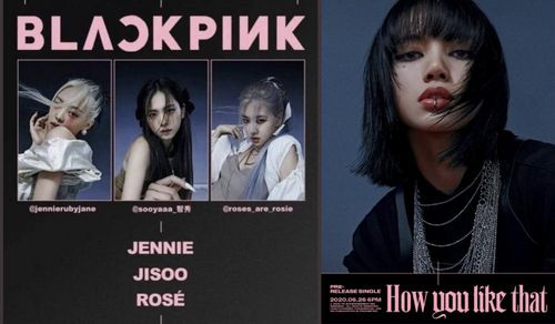 Poster quảng bá How You Like That của YG thiếu Lisa (ảnh bên phải)