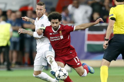 Sergio Ramos và Mohamed Salah được cho là có duyên nợ với nhau. Ngày 7/2, Real Madrid sẽ tiếp Liverpool trong trận tứ kết lượt đi Champions League mùa 2020/21. Ảnh: Getty.