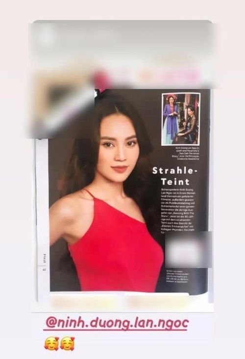 Một hình ảnh khác cho thấy Ninh Dương Lan Ngọc xuất hiện trên tạp chí nước ngoài. (Ảnh: Chụp màn hình)