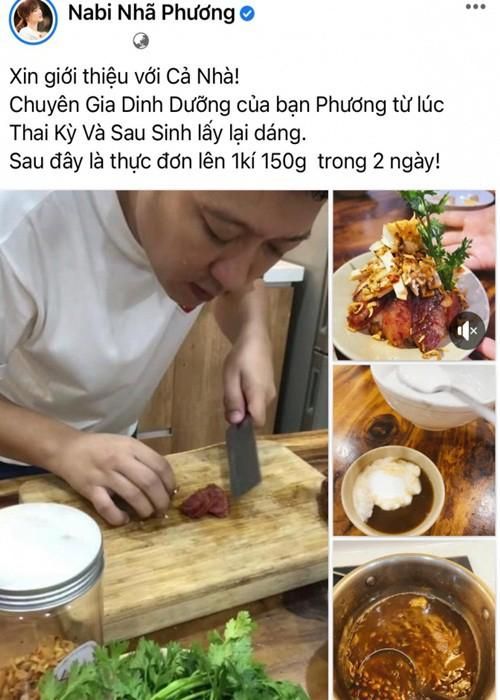 Nam danh hài còn thường xuyên vào bếp nấu ăn cho bà xã thậm chí chuẩn bị món ăn vào nửa đêm để vợ tăng cân.