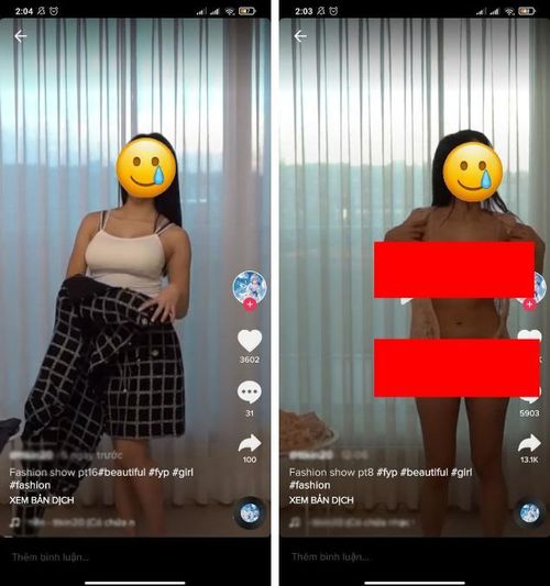 Nữ TikToker thản nhiên thay đồ trước ống kính cho thiên hạ xem.