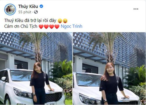 Thúy Kiều khoe "xế hộp" bạc tỉ và gửi lời cám ơn đến "chủ tịch".