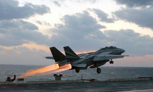 Kích thước F-14 Tomcat khá ấn tượng với chiều dài máy bay là 18,6m, sải cánh khi xòe là 19m, trong khi gập là 11,4m.