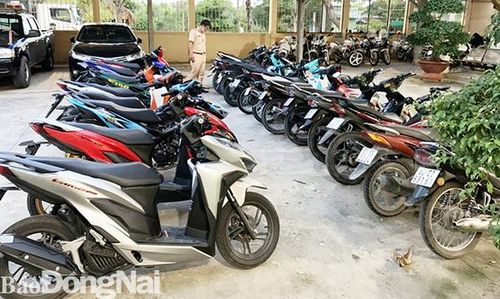 Các phương tiện đang bị công an tam giữ