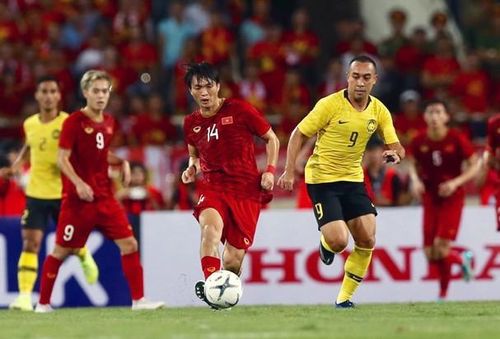 Trận đấu lượt đi giữa 2 đội trên sân Mỹ Đình (Việt Nam thắng 1 - 0). Ảnh: Hải Đăng