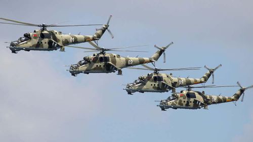 Trực thăng Mi-24 của Belarus có thể được triển khai cùng với lữ đoàn đặc nhiệm lớn của nước này, với khoảng 11.750 người, chuyên thực hiện các nhiệm vụ đặc biệt. Những đội quân tinh nhuệ này có thể chiến đấu sâu sau chiến tuyến của đối phương, mặc dù trang bị của họ không phải là mới nhất, nhưng trình độ huấn luyện của họ được coi là cao nhất ở châu Âu. Nguồn ảnh: Pinterest.